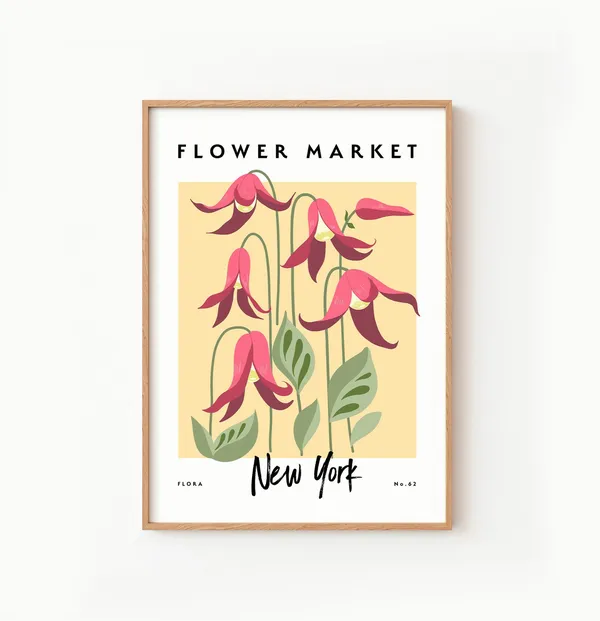 New York Flower Market Art Print, Floral Decor