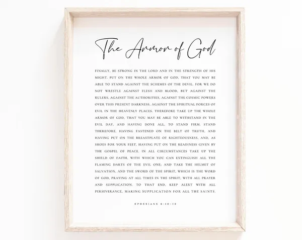 Armor Of God Ephesians 6:10-18 Scripture Poster