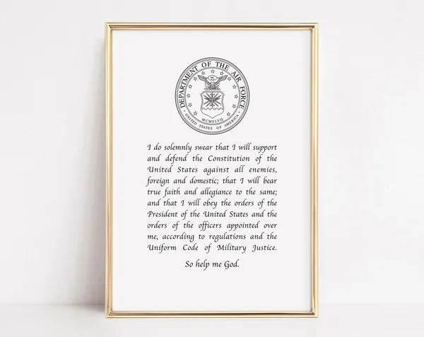 Oath Of Enlistment Us Air Force Military Art Print