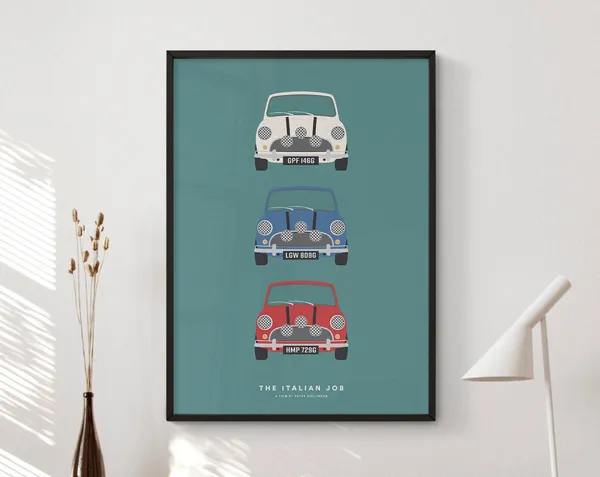 The Italian Job Minimalist Movie Poster Print