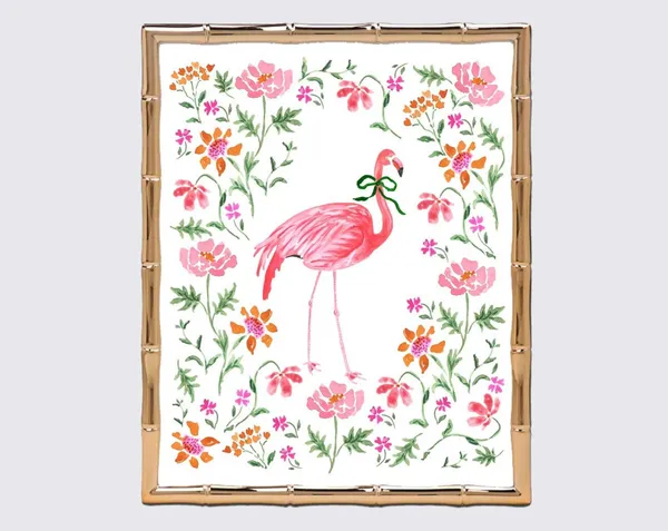 Flamingo Grand Millennial Chinoiserie Art Print