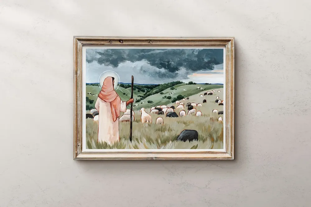 My Little Flock Jesus Christ Art Print