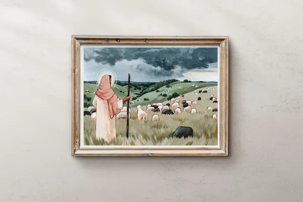 My Little Flock Jesus Christ Art Print