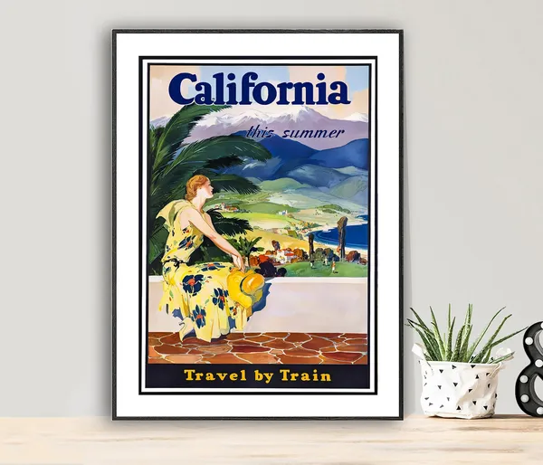 California This Summer Vintage Travel Poster