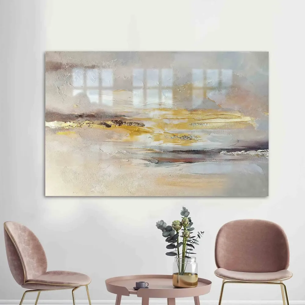 Gray And Gold Glass Decor Art Print