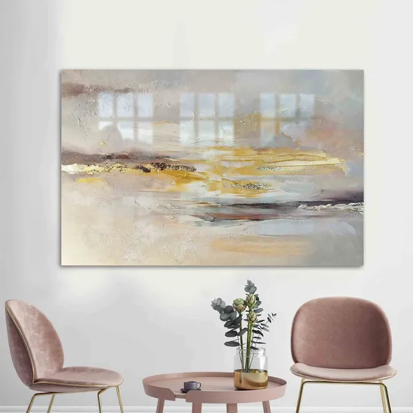 Gray And Gold Glass Decor Art Print