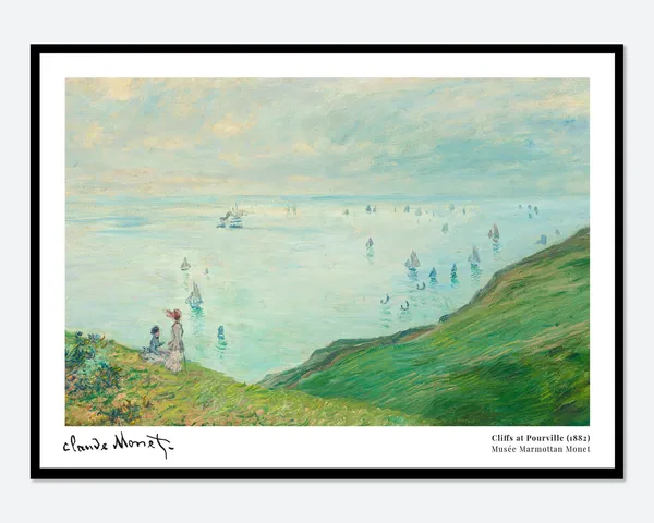 Monet Cliffs At Pourville 1882 Vintage Poster Print