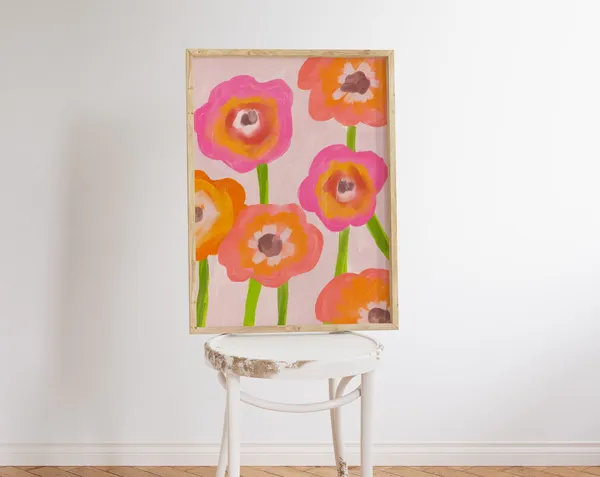 Abstract Floral Colorful Botanical Art Print