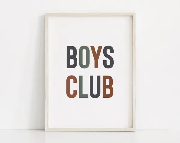 Boys Club Quote Art Print, Boho Playroom Decor