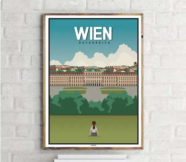 Schönbrunn Palace Vintage Travel Poster