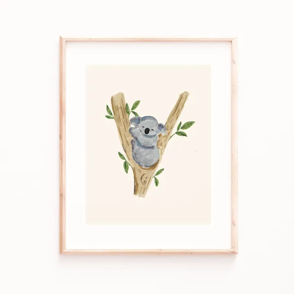 Koala Art Print, Kids Room Nursery Decor