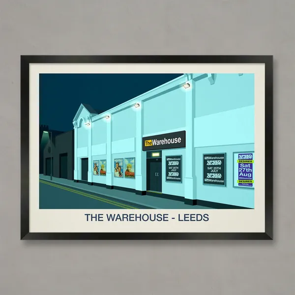 Warehouse Nightclub Art Print, Nightclub Poster