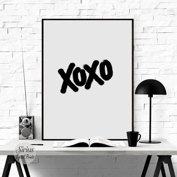 Xoxo Black and White Inspirational Quote Art Print