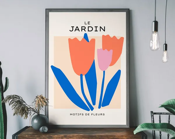 Le Jardin Flower Market Retro Floral Art Print