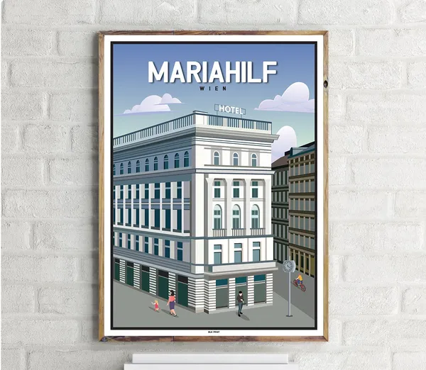 Vienna Mariahilf Vintage Travel Poster