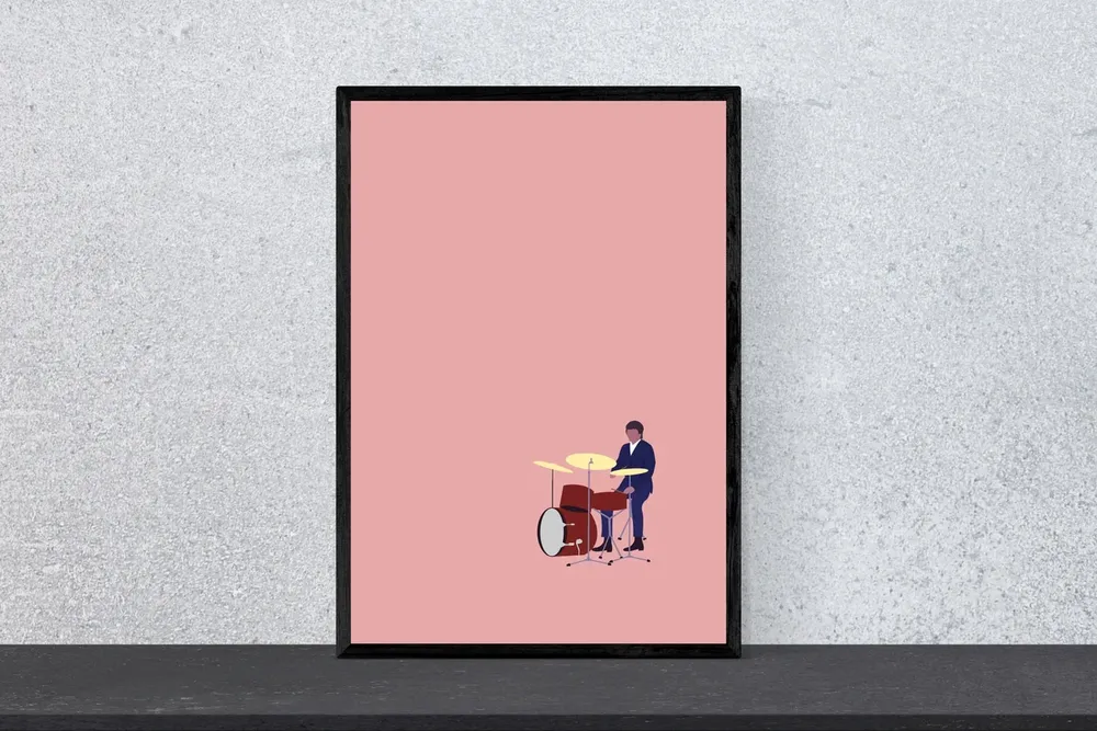Drummer Minimal Modern Music Art Print - Image 4
