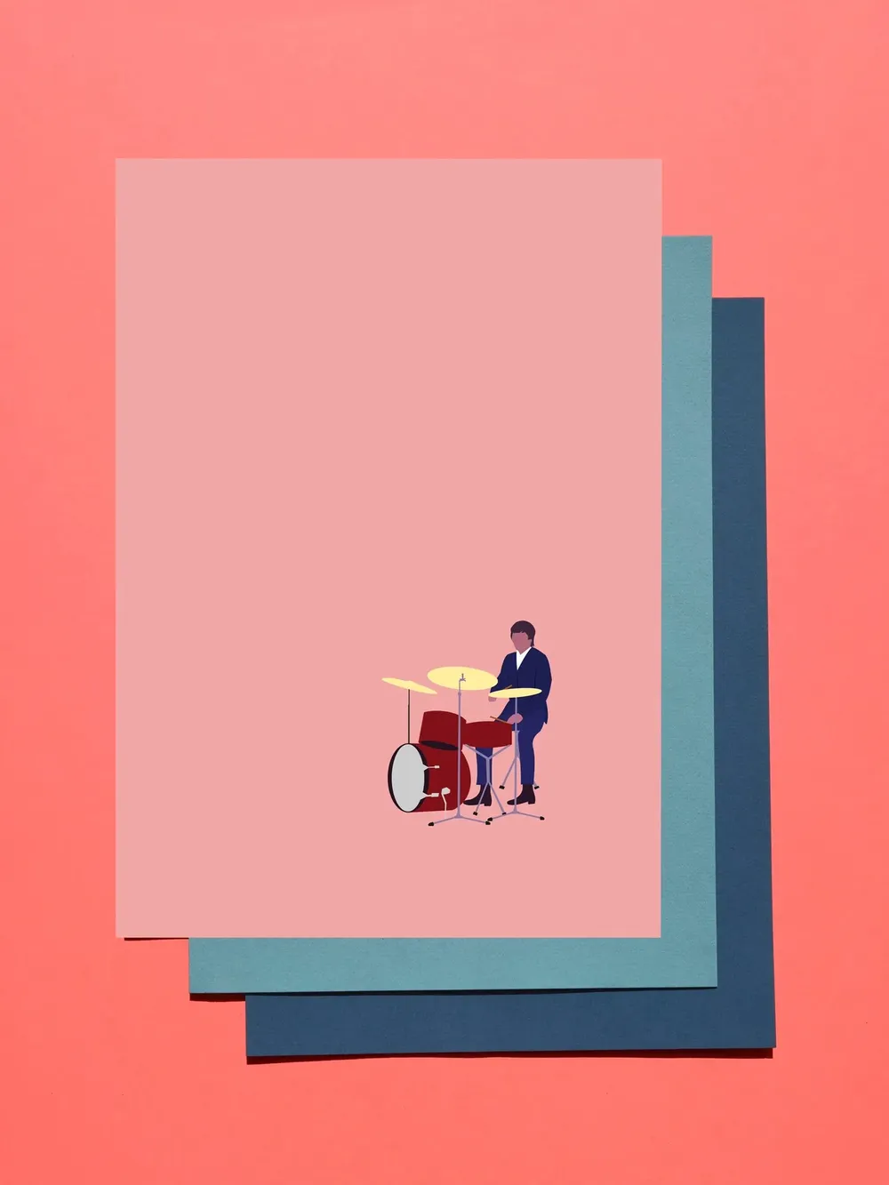 Drummer Minimal Modern Music Art Print - Image 2