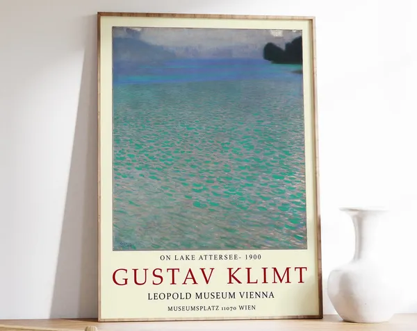 Gustav Klimt Attersee Vintage Exhibition Poster