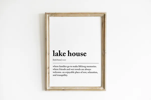 Lake House Definition Art Print, Lake House Decor