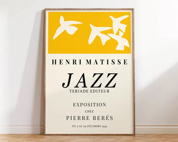 Matisse Jazz Exhibition Poster, Mid-Century Art Print