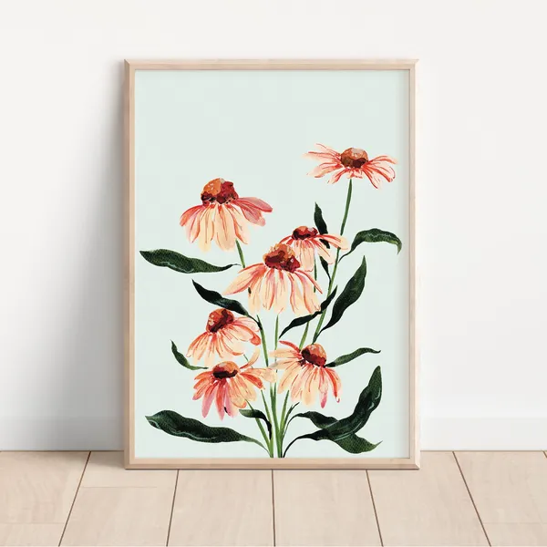 Growing Daisies Art Print, Floral Nursery Decor