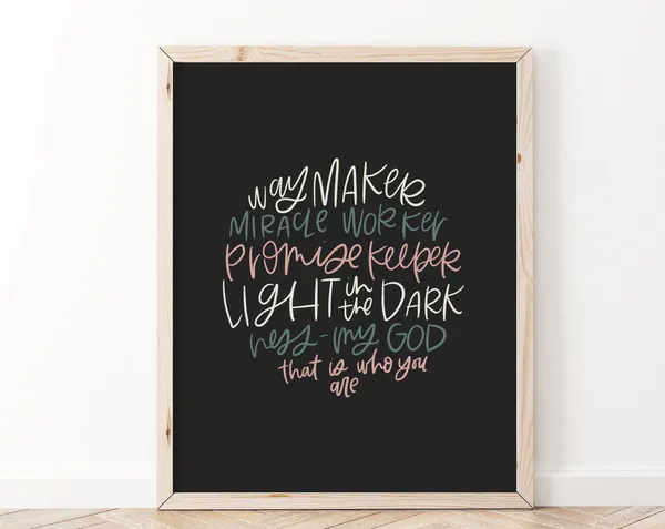 Waymaker Christian Scripture Art Print