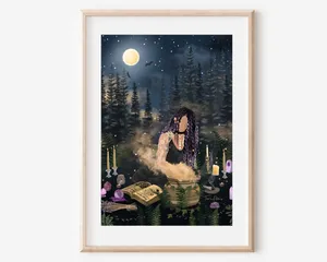 Witches Spells Art Print, Gothic Witchy Decor