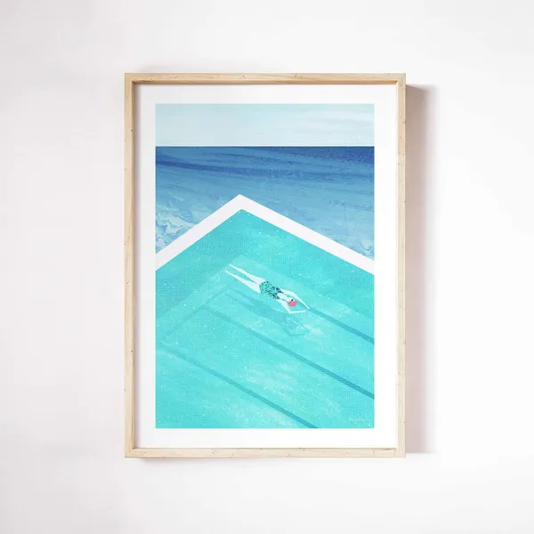 Bondi Icebergs Pool Art Print, Henry Rivers
