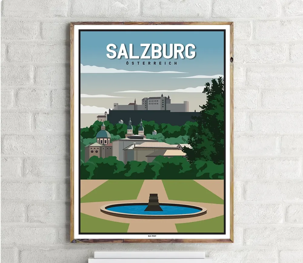 Schloss Mirabell Vintage Travel Poster