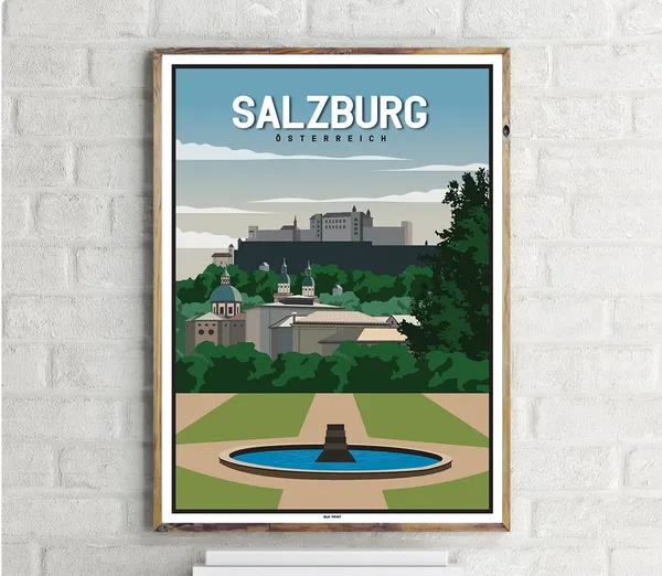 Schloss Mirabell Vintage Travel Poster