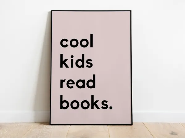 Pink Cool Kids Read Books Classroom Decor Art Print