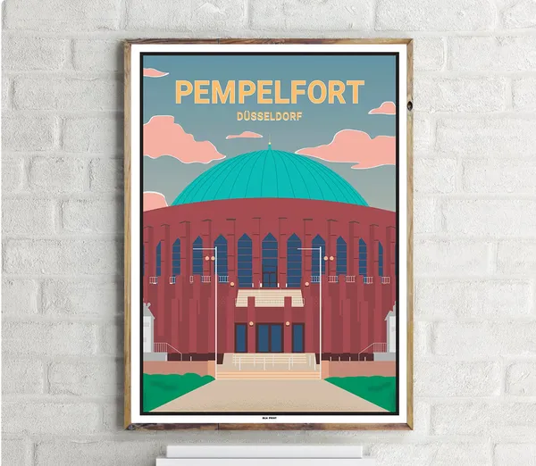 Dsseldorf Pempelfort Vintage Travel Poster