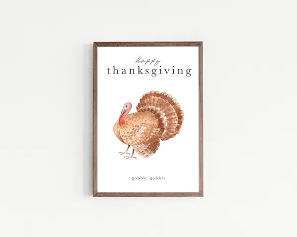 Thanksgiving Turkey Print, Fall Holiday Wall Art