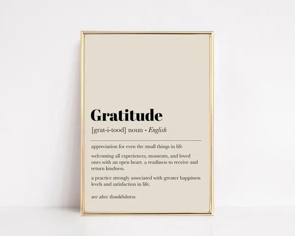 Gratitude Definition Inspirational Thanksgiving Wall Art