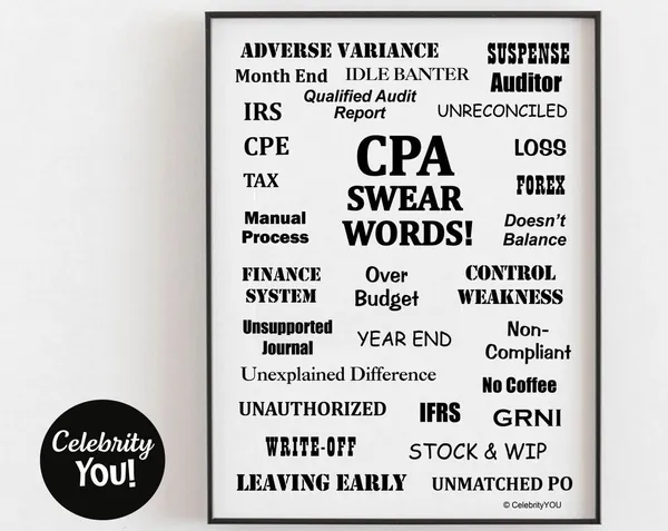 CPA Swear Words Office Decor Funny Accountant Poster
