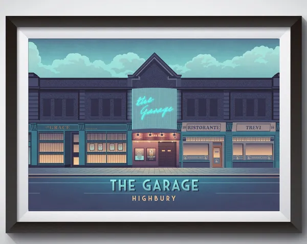 The Garage Highbury Islington Live Music Travel Poster