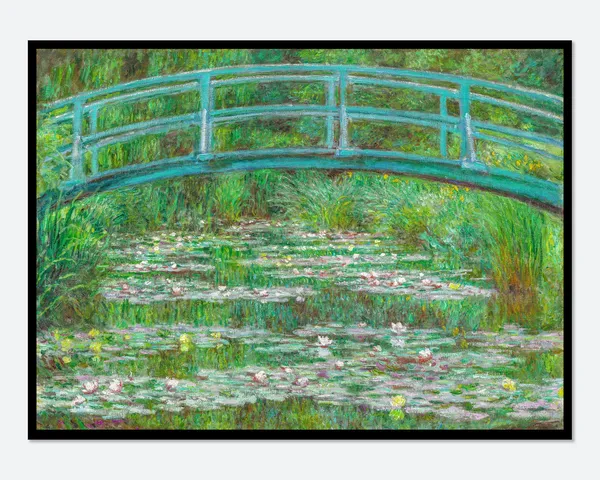 Monet The Japanese Footbridge, Vintage Exhibition Art Print