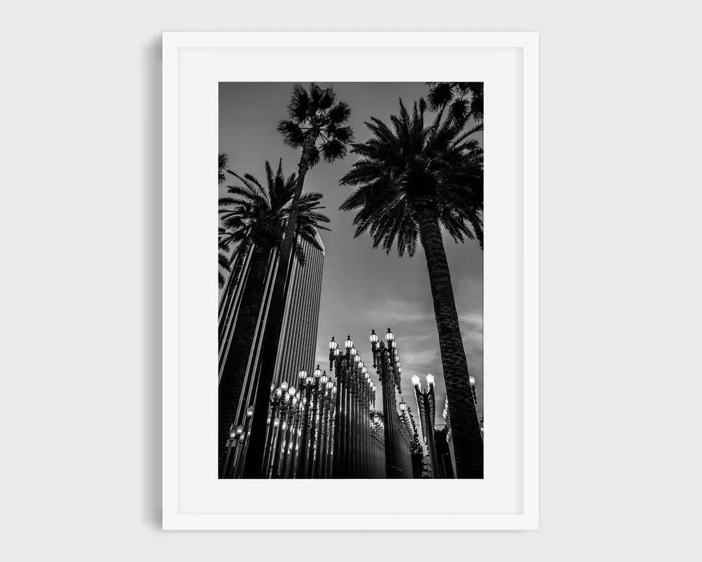 Los Angeles Landscape Black & White Art Print