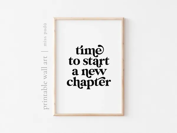 New Chapter Positive Affirmation Poster, Typography
