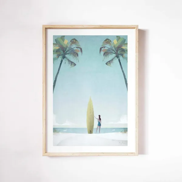 Surf Girl By Henry Rivers, Beach Wall Art Print