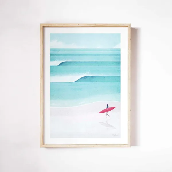 Henry Rivers Surf Girl Beach Poster