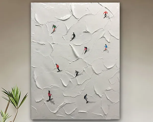 Ski Sport Painting, Personalized Mountain Art Print