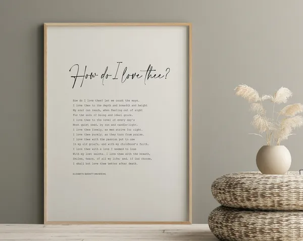 How Do I Love Thee Poem, Wedding Gift Art Print