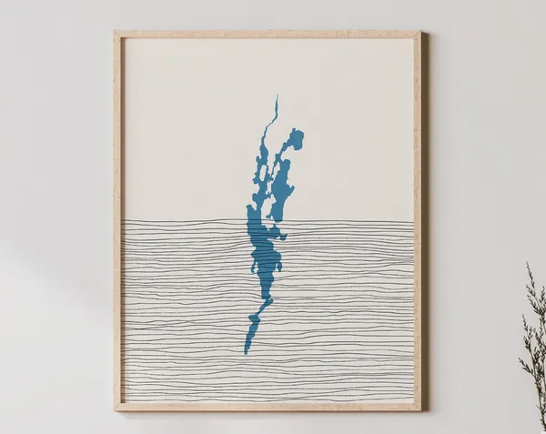 Lake Champlain Boho Art Print, Lakehouse Decor