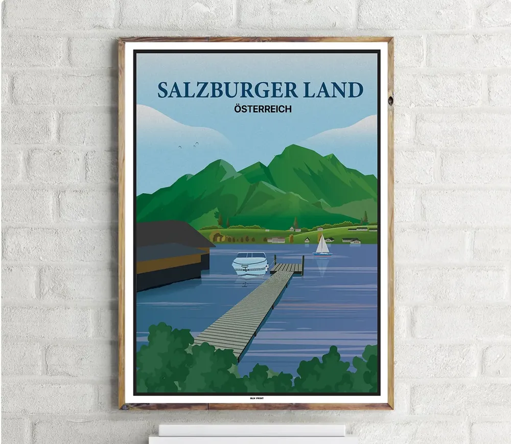 Salzburger Land Vintage Travel Poster