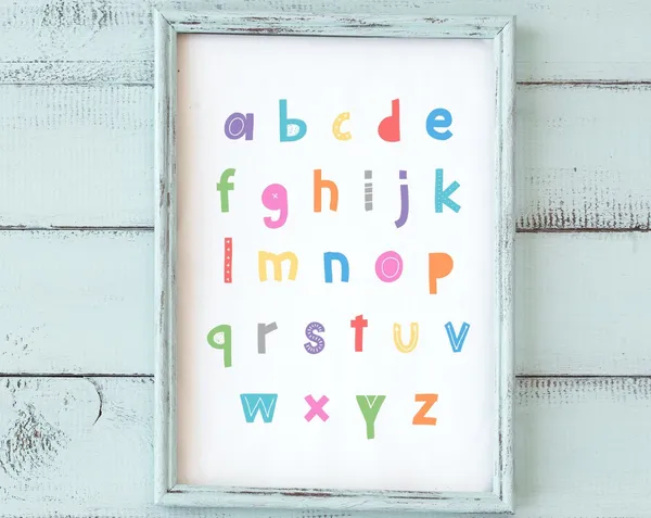 Colorful ABC Alphabet Nursery Typography Art Print