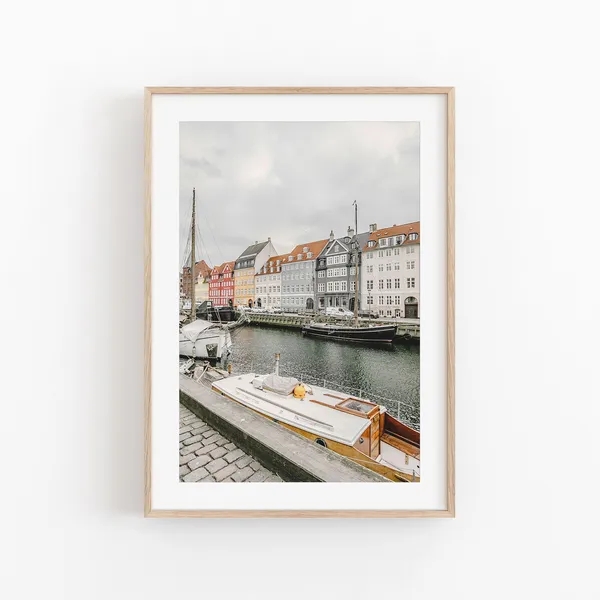 Denmark Scandinavian Boats Travel Poster Print
