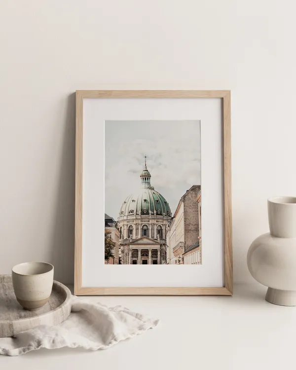 Denmark City Poster, Scandinavian Cathedral Travel Poster