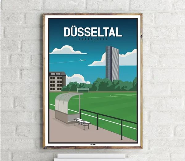 Dusseldorf Dsseltal Vintage Travel Poster