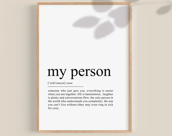 My Person Definition Art Print, Soulmate Gift